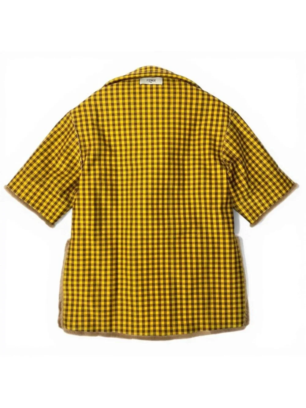 Fendi Pastel Mink Fabric Reversible Fur Coat Jacket Check 36 Brown - Picture 6 of 15